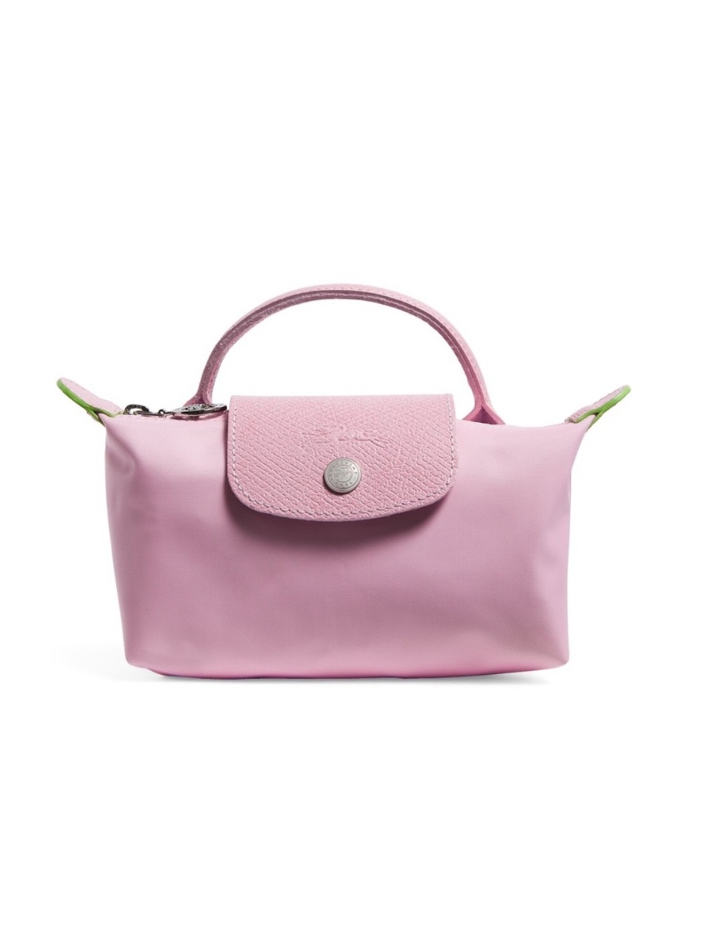 LONGCHAMP Mini Le Pliage Green Top-Handle Bag + Strap - Peony Pink *RARE*